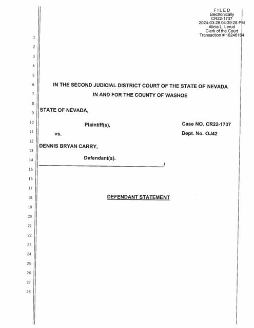 Former Washoe County Sheriff #39 s Sergeant #39 s court statement pre Former Washoe County Sheriff #39 s Sergeant #39 s court statement pre