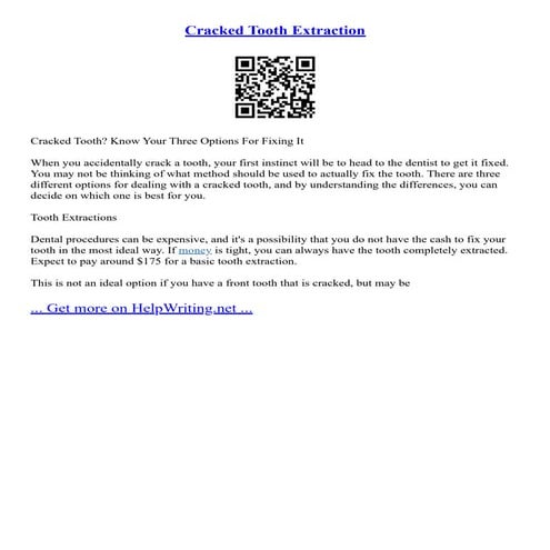 Cracked Tooth Extraction | PDF