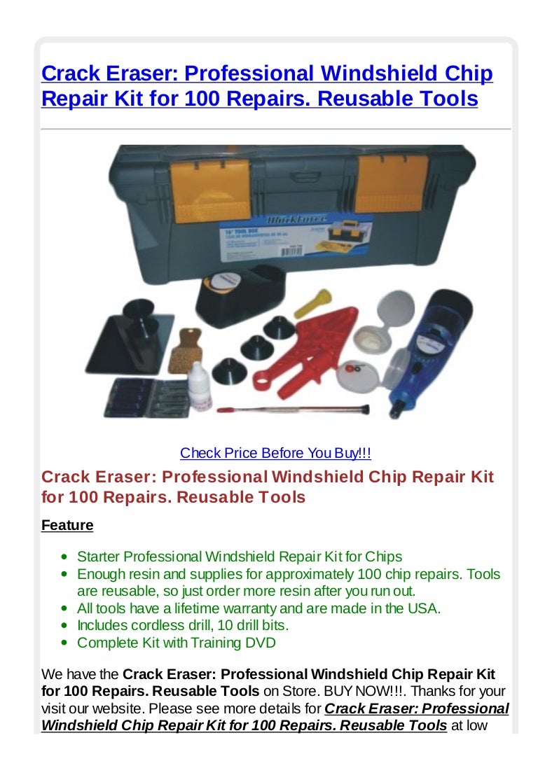 Crack eraser professional windshield chip repair kit for 100 repairs.…