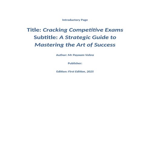Cracking Competitive Exams COMPLETE GUIDE TO CRACK PHARMA EXAMS
