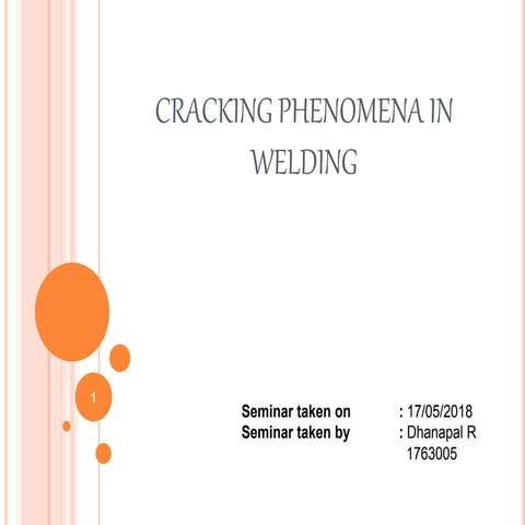 Cracking phenomena in welding