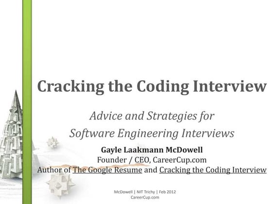 Gayle McDowell: Cracking the coding interview