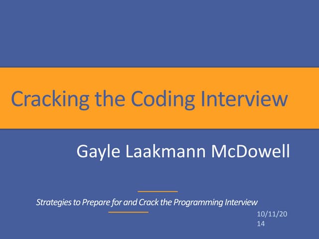 Cracking the Coding Interview | PPT