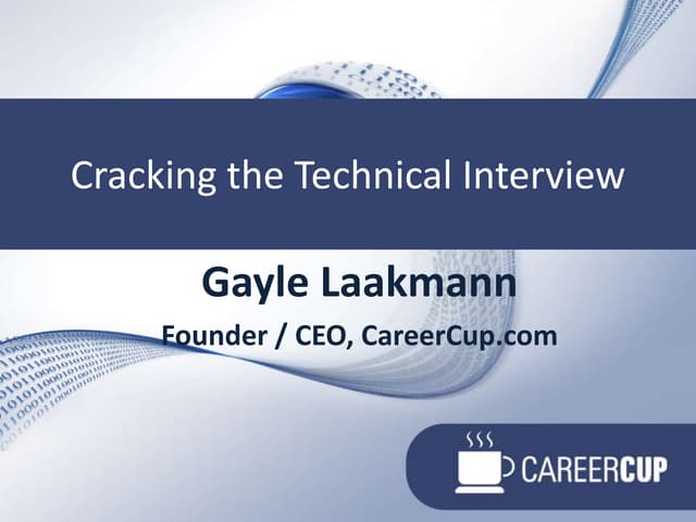 Cracking The Technical Interview   Uw