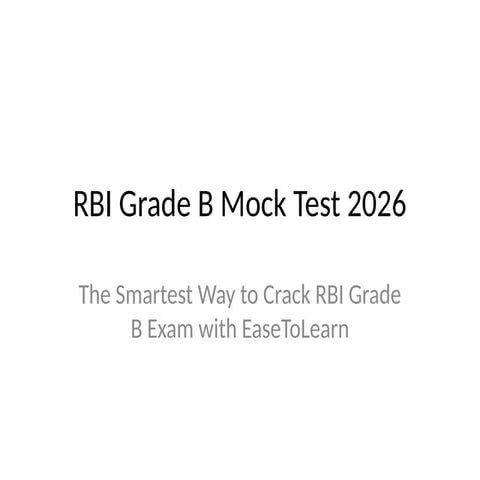 Master RBI Grade B Mock Test Preparation with EaseToLearn for Exam ...