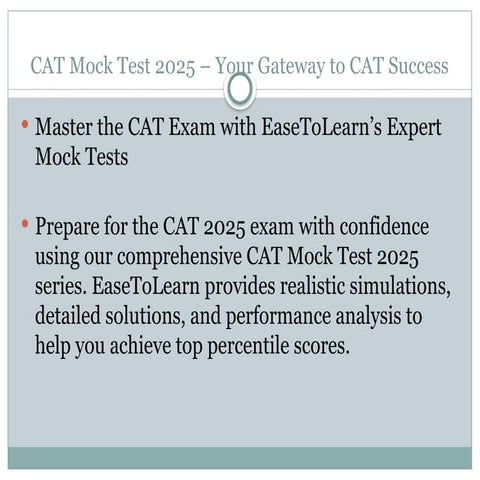Crack the Exam with CAT Mock Test 2025: EaseToLearn