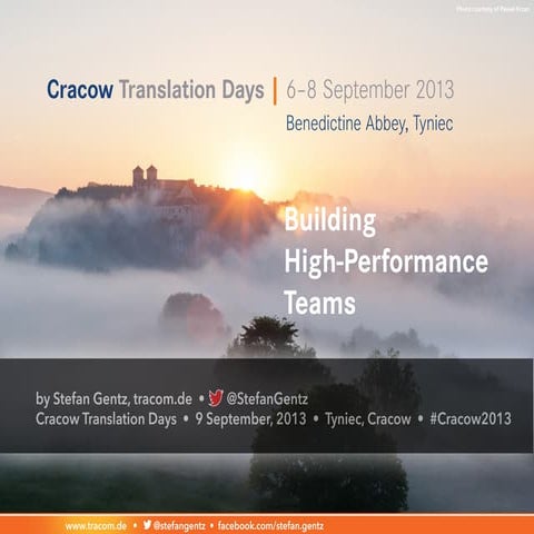 Building High-Performance Teams – Cracow Translation Days 2013