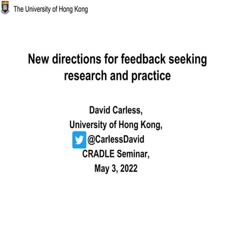 New directions for feedback seeking research and practice