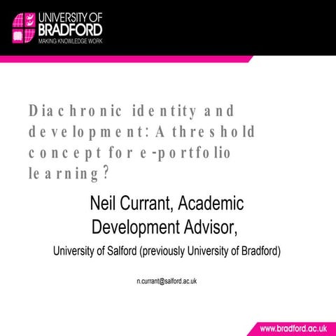 e-portfolios and diachronic identity
