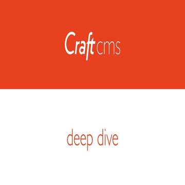 CraftCMS 3.x Deep Dive