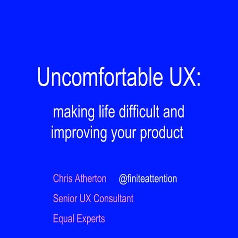 Craft conference — uncomfortable ux 25apr14