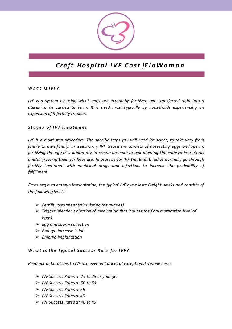 Craft Hospital Ivf Cost Ela Woman