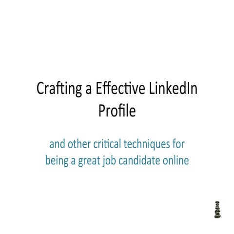Crafting an effective social profile 