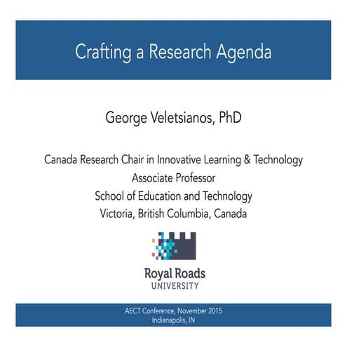 Crafting a research agenda
