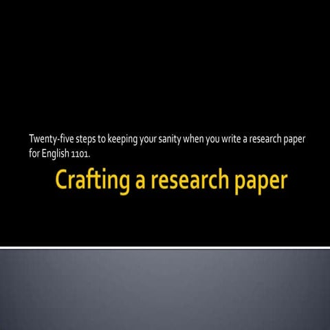 Crafting a research paper