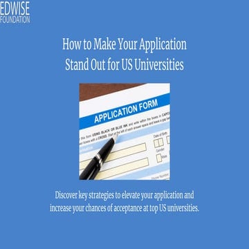 Smart Application Moves for U.S. University Success | PDF