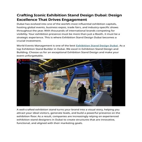Exhibition Stand Fabricators in Dubai Leading Design Trends | PDF