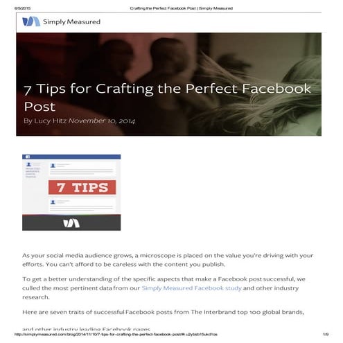 Crafting the perfect facebook post   simply measured