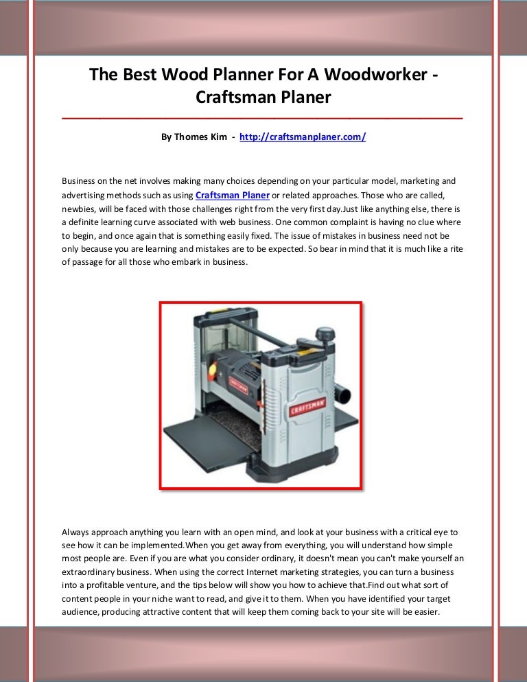 Craftsman planer