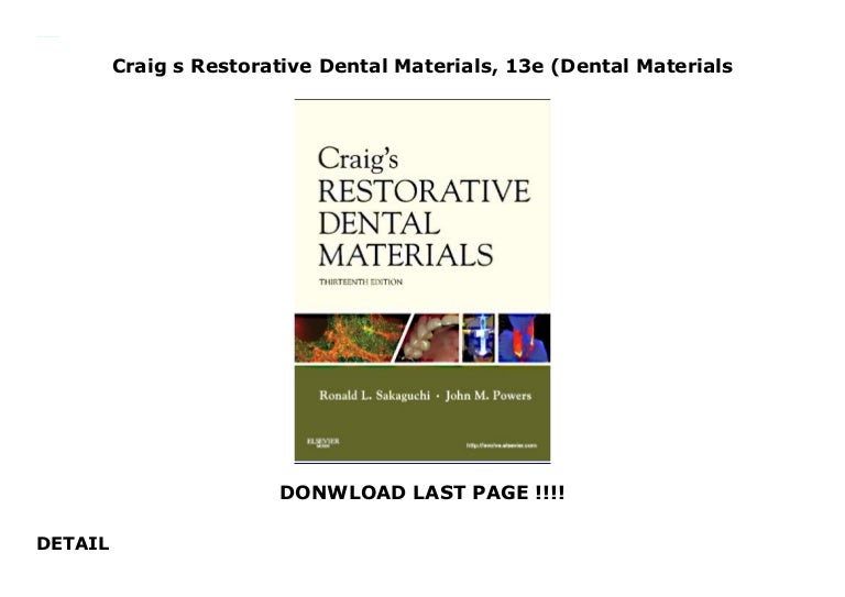 Craig s Restorative Dental Materials, 13e (Dental Materials