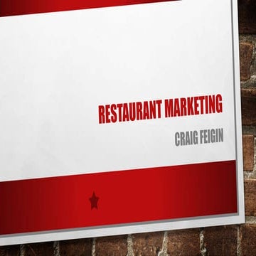 Craig feigin -Restaurant marketing