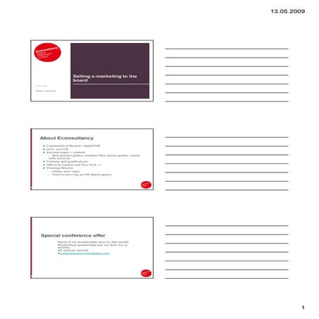 Selling e-marketing to the board