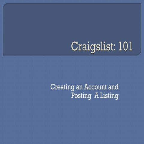 Craigslist 101
