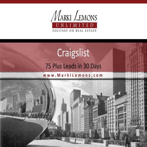 Craigslist: 75 Leads in 30 Days | PPTX