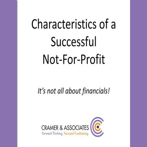 Cramer & associates cpa presentation characteristics of a successful not for ...