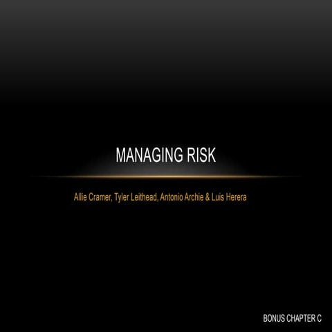 Managing Risk