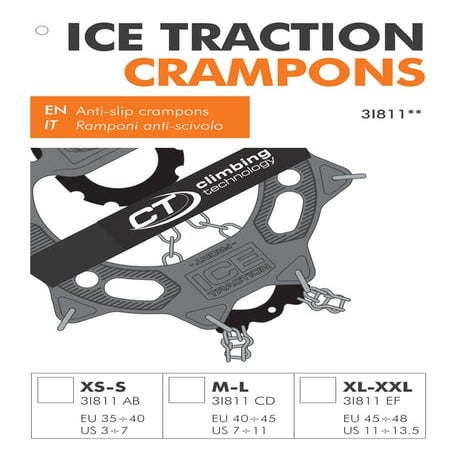Crampones montaña ice traction manual usuario.