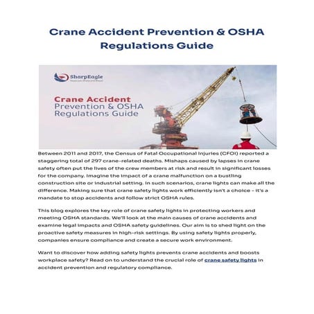 Crane Accident Prevention Guide: Key OSHA Regulations for Safer Operations