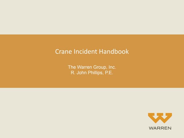 Crane Incident Handbook 