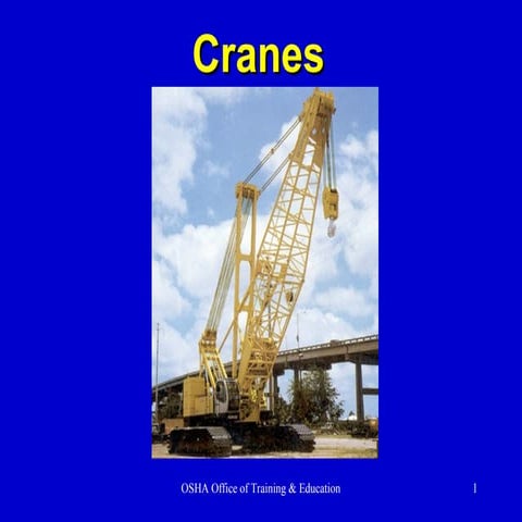 Cranes types  and suitability for construction
