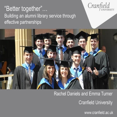 UKSG webinar: Developing an online alumni library service with Rachel Daniels...