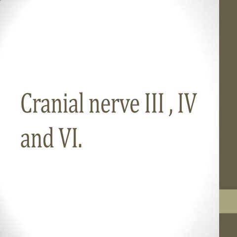 Cranial nerve iii , iv and vi