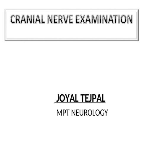cranial nerves examination details physiotherapy