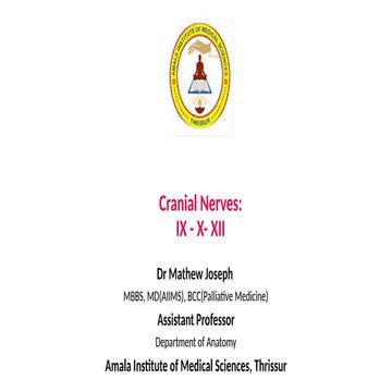 Anatomy of Cranial Nerves IX - X - XI - XII.pptx
