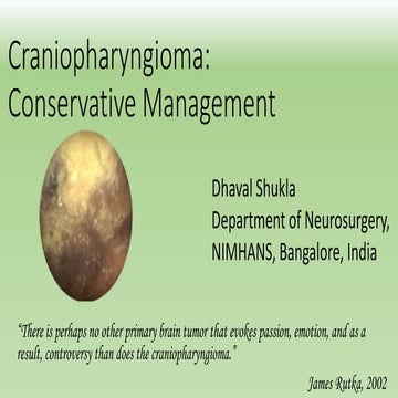 Craniopharyngioma conservative management