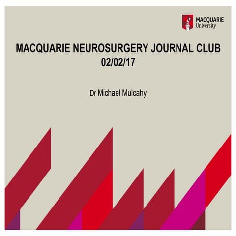 Cranioplasty jc Macquarie Neurosurgery Journal Club