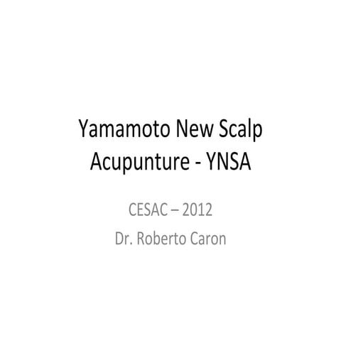 Yamamoto new scalp acupuncture | PDF