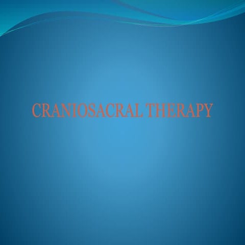 introduction to craniosacral therapy - basics