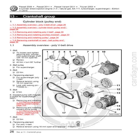 Crankshaft group engine id cdga - get free | PDF
