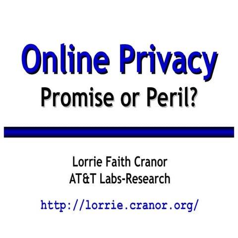 internet privacy presentation cranor.ppt