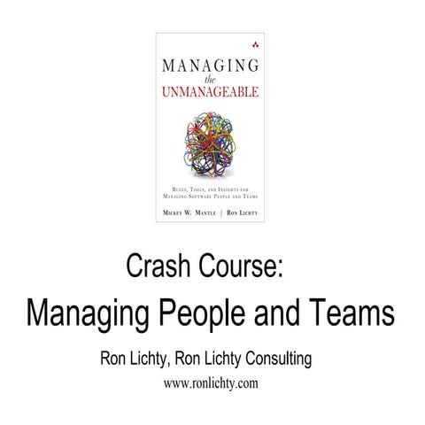 Crash Course  - managing software people and teams (sfelc, 10.26.16)