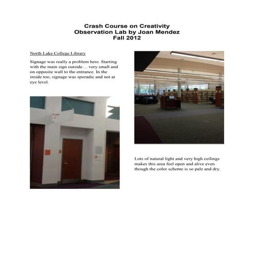 Crash course on creativity