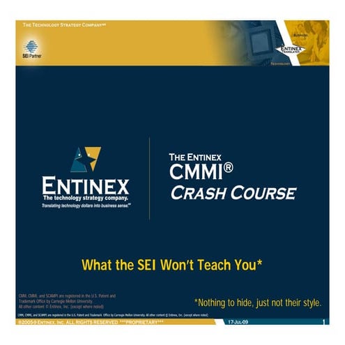 Entinex CMMI Crash Course with Agile Concepts