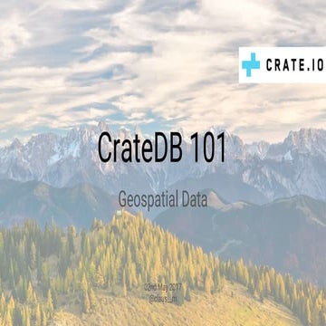 CrateDB 101: Geospatial data