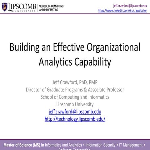 Building an Effective Organizational Analytics Capability