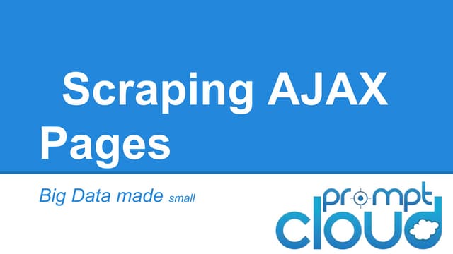 Web Crawling- Scraping Ajax Sites